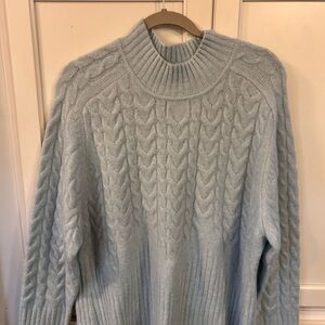 Calvin Klein Light Blue Cable Knit Sweater